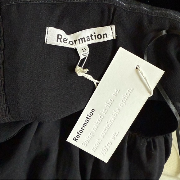 New Reformation St. Louis Strapless Dress Women Size 12 Black Velvet Party - Picture 10 of 16